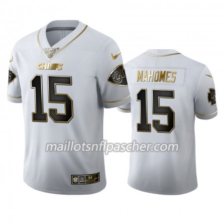 Maillot Kansas City Chiefs Patrick Mahomes 15 Nike Blanc Golden Edition - Homme